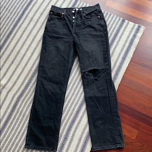 Top Shop Chicago Ripped Knee High Waist Dad Jeans